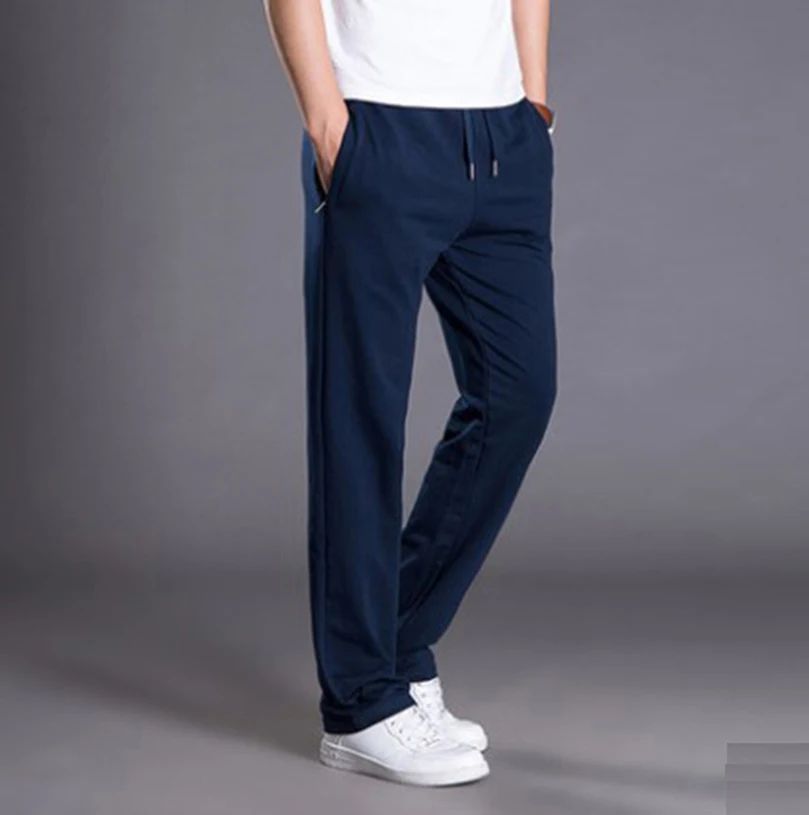 Men's Sweatpants Cotton Joggers Pant Male Sport Tracksuit Wide Leg Straight Trouser Plus Size 5xl 6xl 7xl Sportswear 2022 Spring mens sweatpants