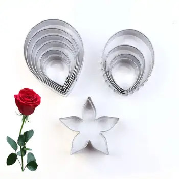 

11pcs Gum Paste Flower Mold Austin Rose Petal Calyx Leaf Cutter Set Sugar Craft Form For Cooking Pastry And Pastry Accessories