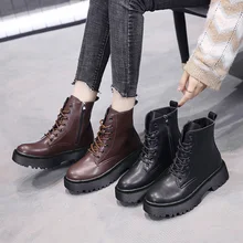 Women Boots Winter Shoes Female Ladies Ankle Platform Martin Suede New