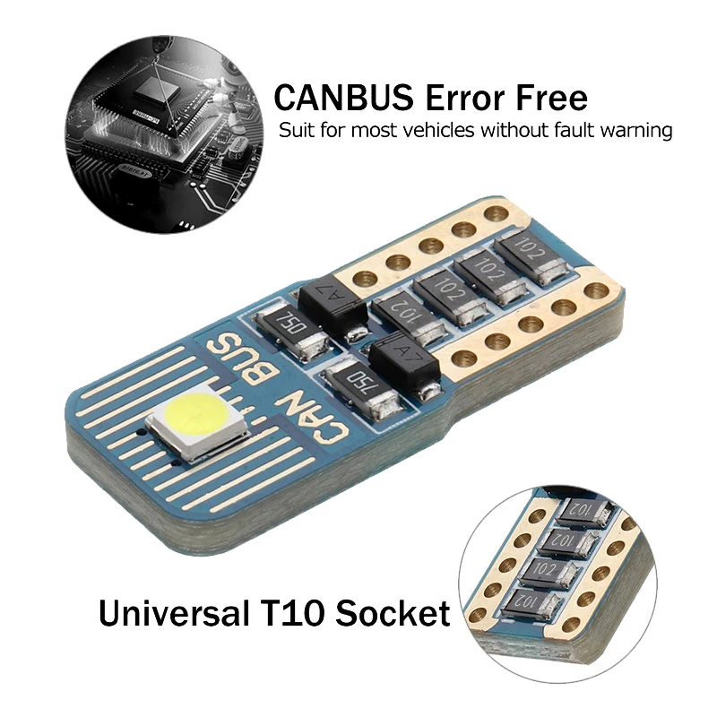 1x Автомобильный светодиодный лампы T10 W5W интерьер светодиодный светильник Canbus Нет Ошибка 12V 6500K белый 3030 SMD Авто дверные ручки, на танкетке, с боковой габаритный фонарь 194 5W5