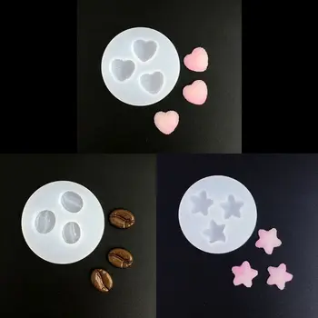 

3Pcs Soft Sugar Love Star Heart Pendant Mold Coffee Bean Gummy Candy Resin Mold