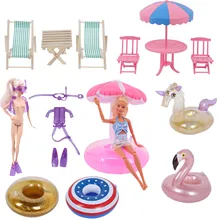 Poupée accessoires Style vacances, chaise de plage, cercle de natation, combinaison de plongée pour barbie, jouets amusants, cadeau pour enfants, 1/6 BJD