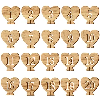 

1-20 Sign Wooden Wedding Table Number Holders With Base For Reception Table Signs Hexagon Table Numbers Wedding Decoration