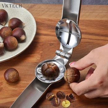 

VKTECH Stainless Steel 2 in 1 Quick Chestnut Clip Walnut Pliers Metal NutCracker Sheller Nut Opener Kitchen Tools Cutter Gadgets