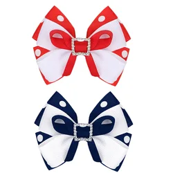 Boutique Handmade Colorful Solid Ribbon Grosgrain Hair Bow With Clips Grosgrain Hair Bow With Clips For Kids Hair Accessories
