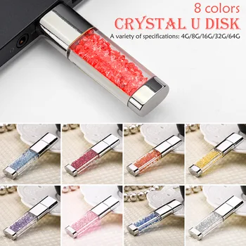 

Crystal Elements Metal usbUSB 2.0 memory flash stick U Disk pendrive 4GB 8GB 16GB 32GB 64GB christmas Gift
