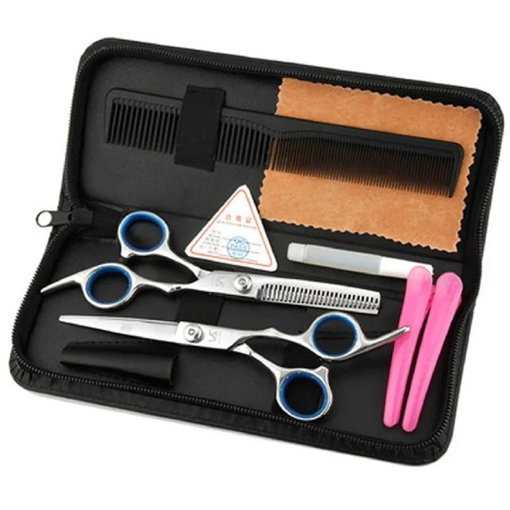 5pcs Profissional Hairdressing Scissors Hair Cutting Set Barber Shears 6 Inch High Quality Salon Styling Tool | Красота и здоровье
