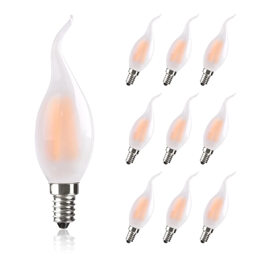 Bombilla LED Tipo Vela Esmerilada - 4W, Luz Cálida, Rosca Bayoneta B10, Ahorro Energético