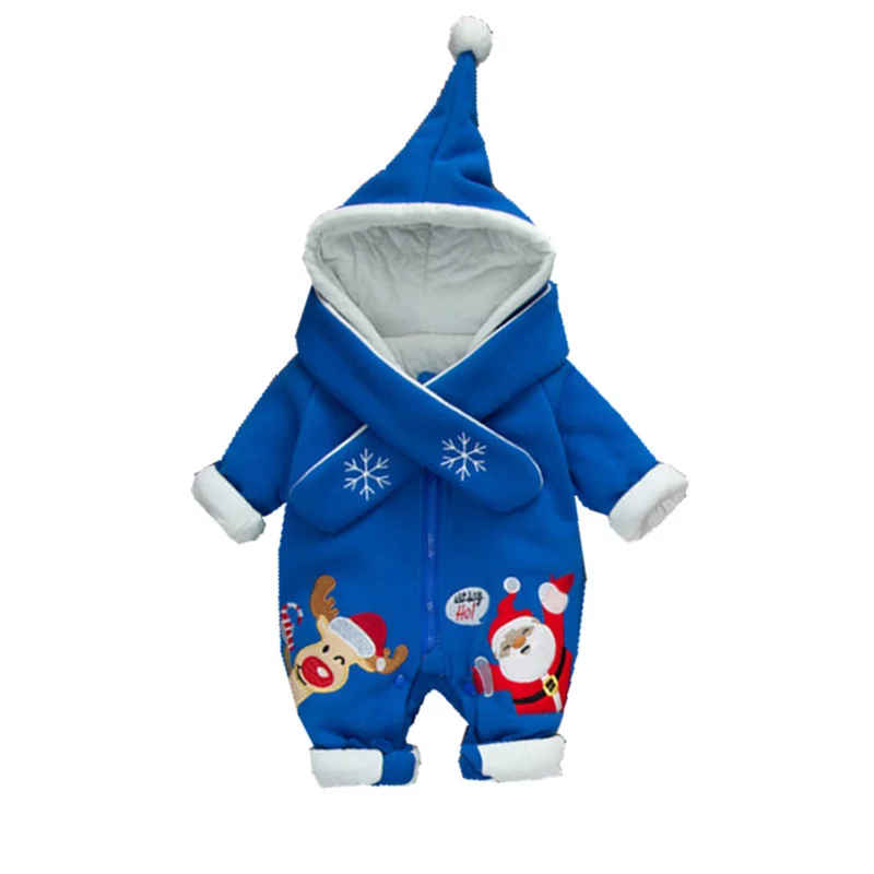  Baby Christmas Warm Romper for Toddler Winter Overalls for Baby New Born Unisex Baby Clothes New Ye