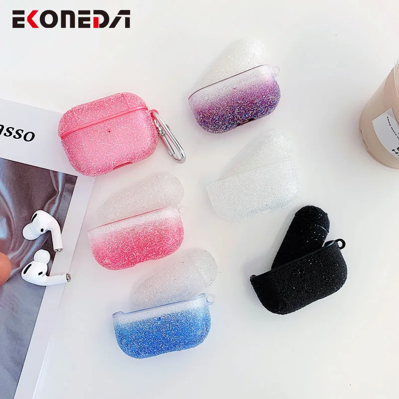 EKONEDA роскошный чехол с блестящими бриллиантами для Airpods Pro Чехол неградиентные цвета защитный чехол для Airpods 3 Чехол
