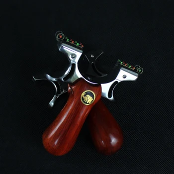 

Powerful Catapult Slingshot Stainless Steel Catapult Precise Flat Leather With Sight Fishing Sling Shot Hunting Slingshot Wood