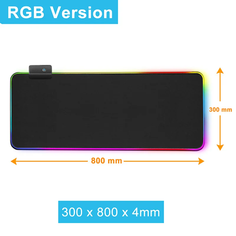 RGB 300 x 800 x 4 mm RGB игровой коврик для мыши, компьютерный коврик для мыши, большой коврик для мыши xxl, большой игровой коврик для мыши, светодиодный коврик для мыши с подсветкой, коврик для мыши с клавиатурой - Цвет: RGB 300 x 800 x 4 mm