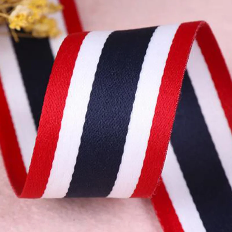 

3M Red Wihte Blue 30mm Stripe Webbing Grosgrain Ribbons backpack Belt decoration tape DIY garment handmade sewing accessories