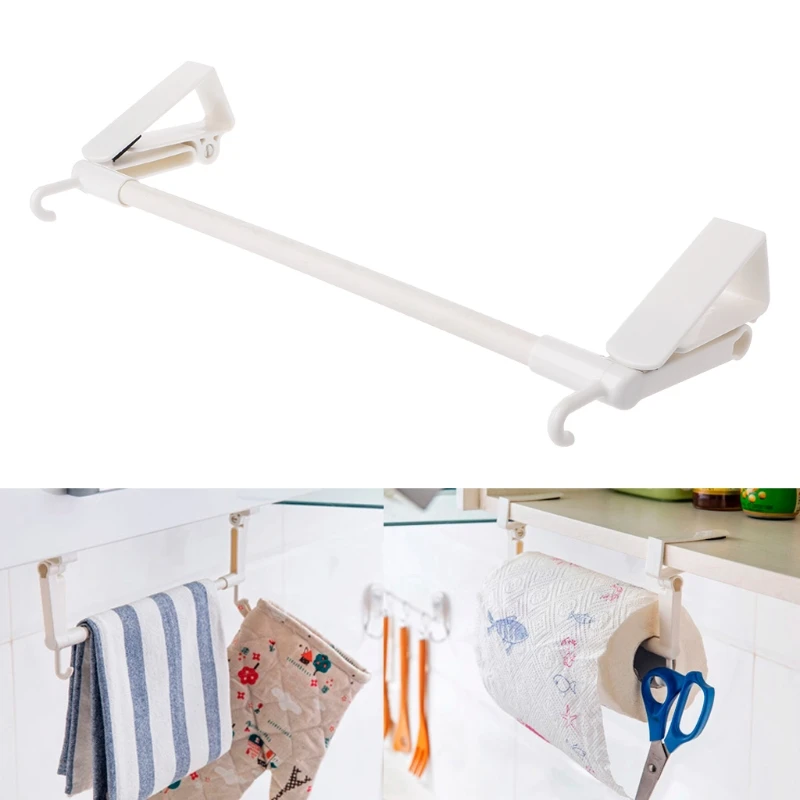 

Kitchen Paper Storage Rack Towel Holder Tissue Roll Hanger Under Cabinet Over Door