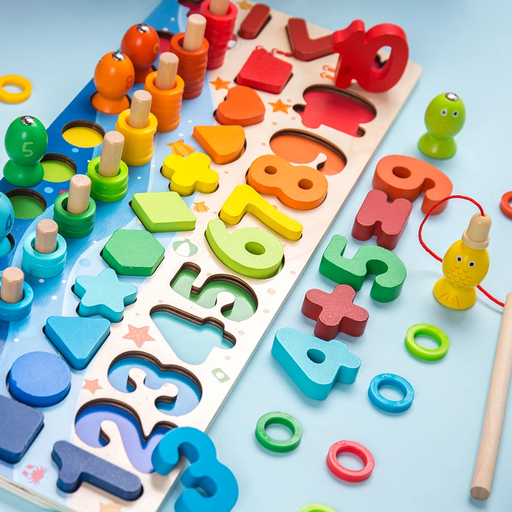 Детские игрушки Монтессори Обучающие деревянные игрушки геометрическая форма познавательная головоломка игрушки математические игрушки Ранние развивающие игрушки для детей