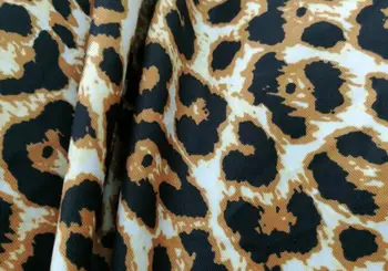 

150cm * 100cm factory direct full size small leopard pattern milk silk knit bottom printed cheongsam DIY swimsuit bikini fabric