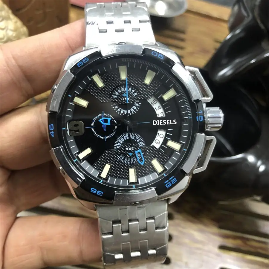 

2019 High Quality DIESELS Brand quartz wrist Watch for Men Multifunction style stainless steel Calendar 12
