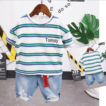 

2-7 years Baby Children Clothing Set boys Striped T-Shirt Short Sports suit Summer Tracksuit Casual Outfits Boy Clothes Set