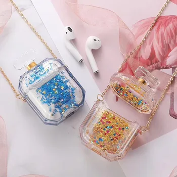 

Quicksand Perfume Bottle Headphone Cover Case for AirPods1 2 Bluetooth Wireless Headset Silicone Charging Case