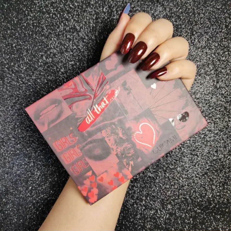 GUICAMI Valentine Eyeshadow Palette Glitter Eyeshadow Palette Long lasting Shiny Matte Glitter Eye Pigment Eye Shadow Cosmetics