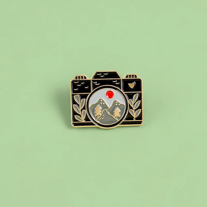 Ретро камера эмаль на булавке на фотографии булавки "камера" и броши пейзаж фото нагрудные значки символы в виде одежда сумки классические ювелирные изделия