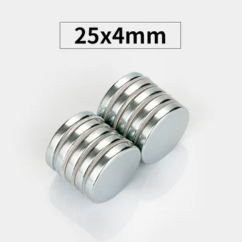 

RKZCT 20PCS/Lot 25 * 4 mm Powerful NdFeB Rare Earth Magnet Strong Flat Cylindrical Magnets Dia 25mm DIY For Office Suspension