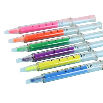 

6PCS Funny Syringe Design Drawing Highlighter Painting Watercolor Art Markers Pen Creative Pen Kids Graffiti Gift