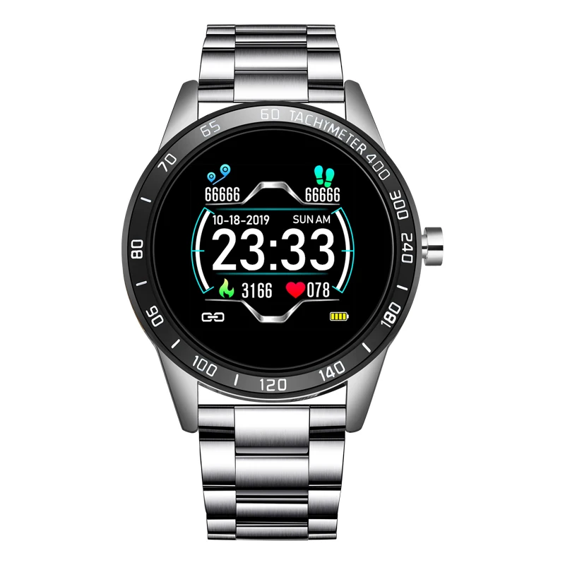 LIGE спортивные Смарт-часы для мужчин фитнес-трекер IP67 Водонепроницаемый пульсометр кровяное давление шагомер для Android ios смарт-часы+ коробка - Цвет: Silver