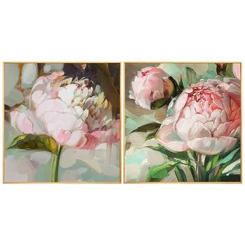 

Chien hand-painted Peony Painting The Living Room Decorative Painting Bedroom Villa Bedside Paintings Restaurant