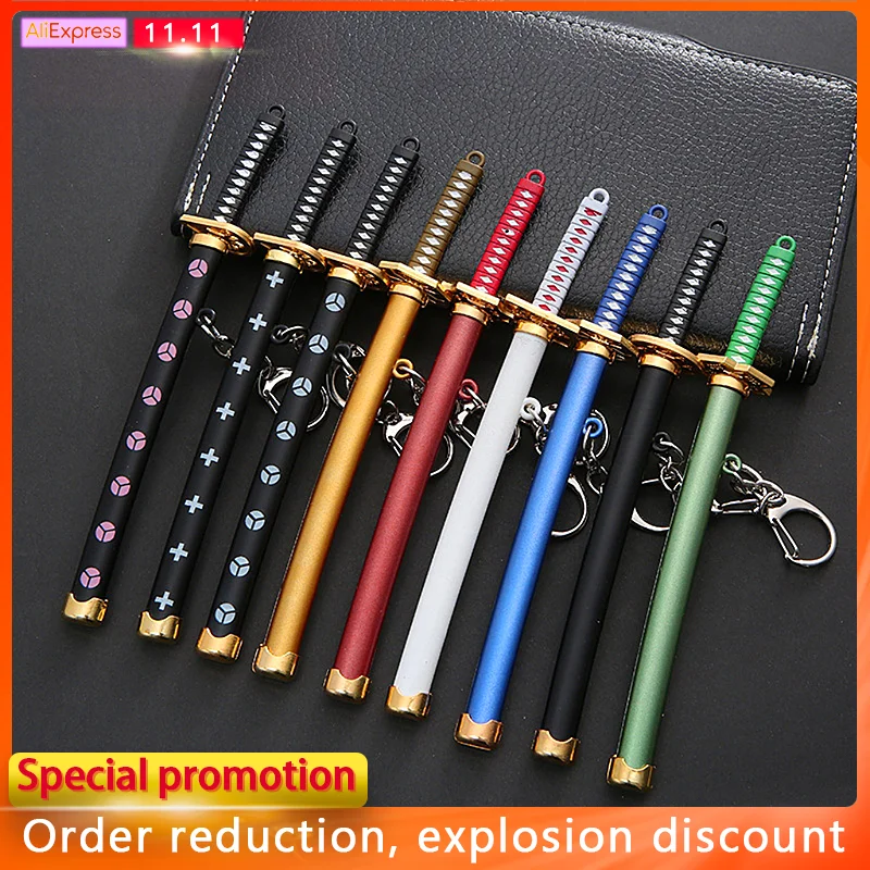 1 PC Anime Peripheral Gift Famous Knife Keychain Metal Demon Slayer Sword Katana Ghost Blade Metal Pendant Keyrings Decor
