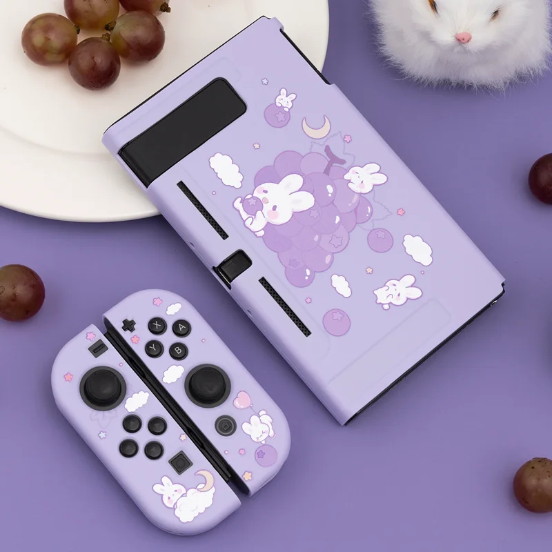 Geekshare Nintendo Switch Case Grape Rabbit Cute Purple Fairy League Soft Tpu Cover Back Girp Shell For Nintend Switch Accessory Replacement Parts Accessories Aliexpress