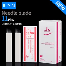 Перманентный макияж бровей лезвие бровей Татуировка Изогнутое лезвие 11 игл Упаковка из 50