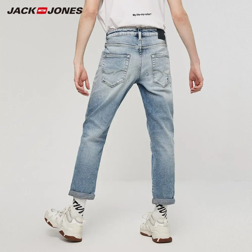 JackJones мужские облегающие рваные укороченные джинсы длиной до щиколотки уличная