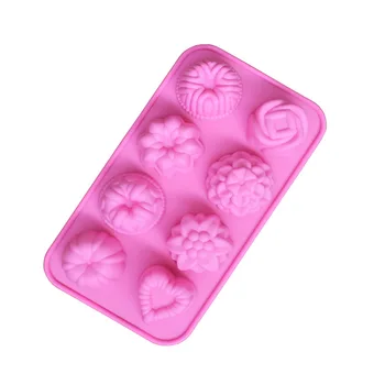 

3D 8 Even Flowers Silicone Cake Soap Jelly Mold Sugar Craft DIY