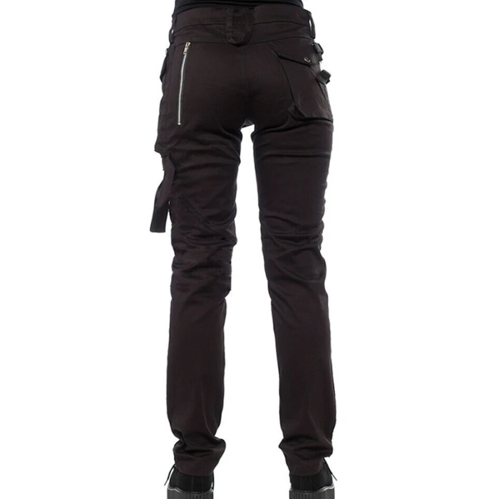 Женские готические брюки на молнии с карманами и заклепками, брюки в стиле стимпанк, брюки в стиле рок FDC99