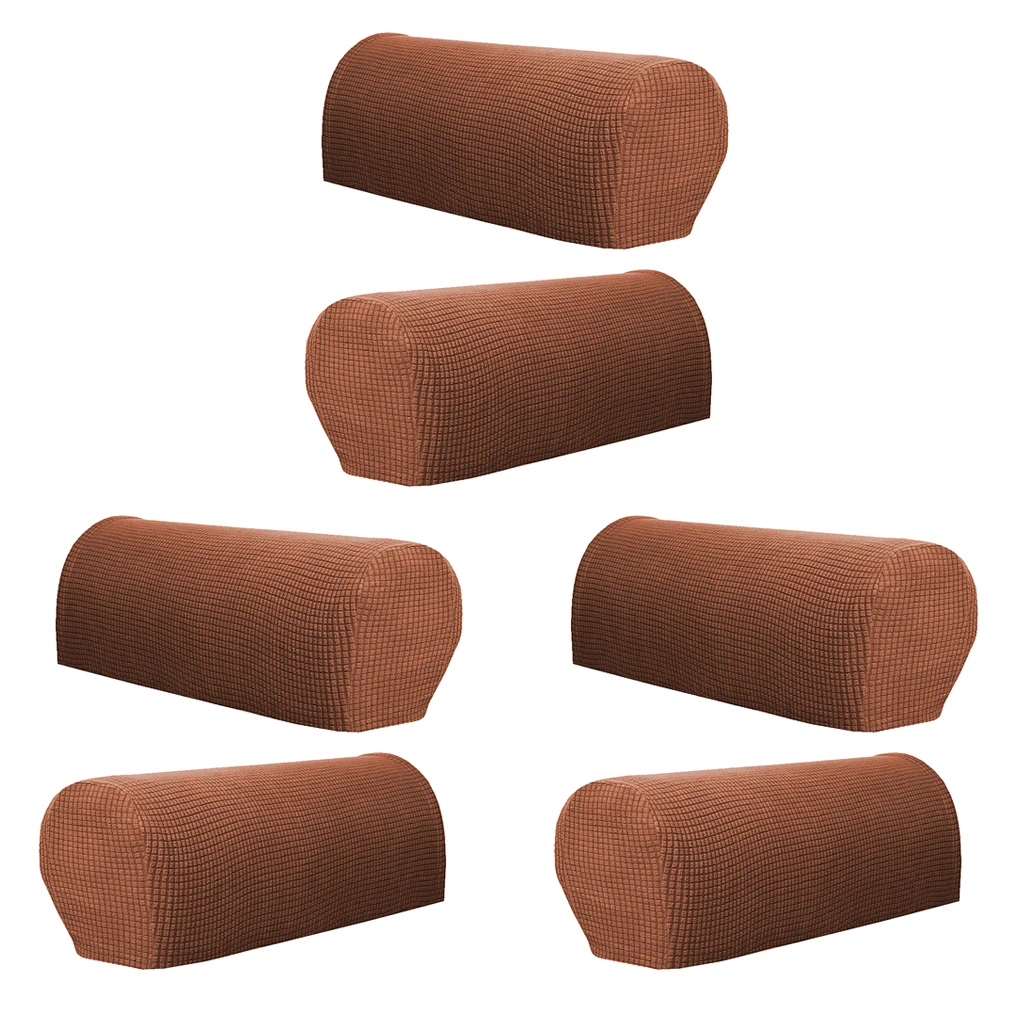 Checked Flannel 6Pcs Sofa Armrest Cover Protector Dustproof Armchair Sofa Covers Recliner Couch Slipcovers Home Textile Flannel