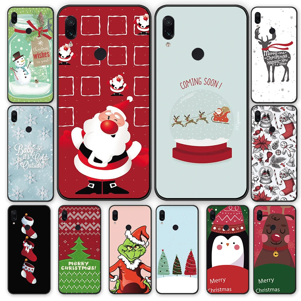 

Lovely Santa Claus socks Tree cover Redmi S2 Y2 A2lite 6Pro 5Plus Merry Christmas Penguin Cases For Xiaomi Redmi Note 4 4A 5A 6A