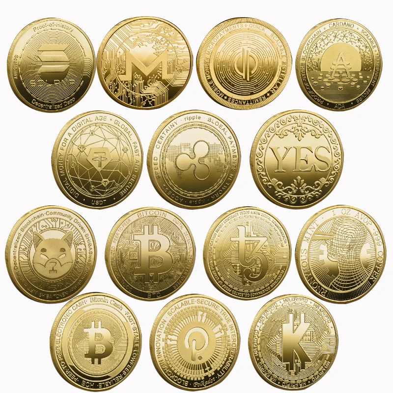 Новая Коллекционная криптовалюта монета Да нет Золотой догкоин Xrp Кардано