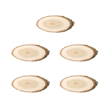 

5 Pcs Oval Pine Wooden Hanging Board DIY Blank Hanging Board Drawing Display Hanging Board Message Board Pendant (8x28cm)