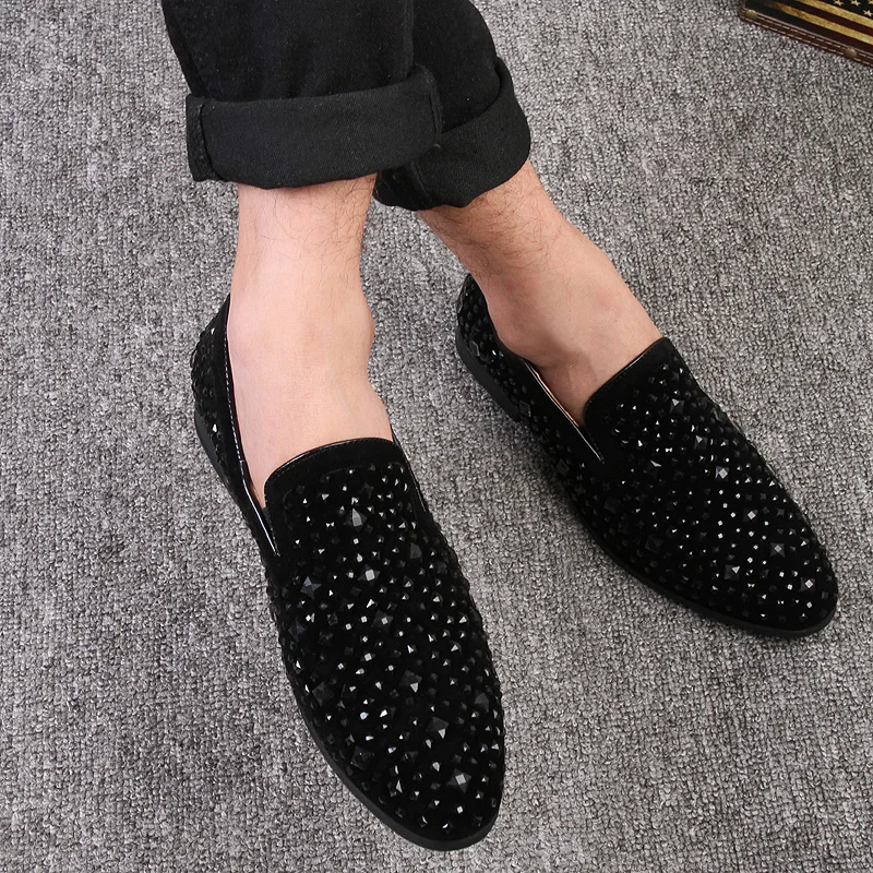 

Men Luxury Brand Head Embroidery Black Leather Loafers Flats 2019 New Trendy Men's High Quality Casual Shoes Mocassin Homme