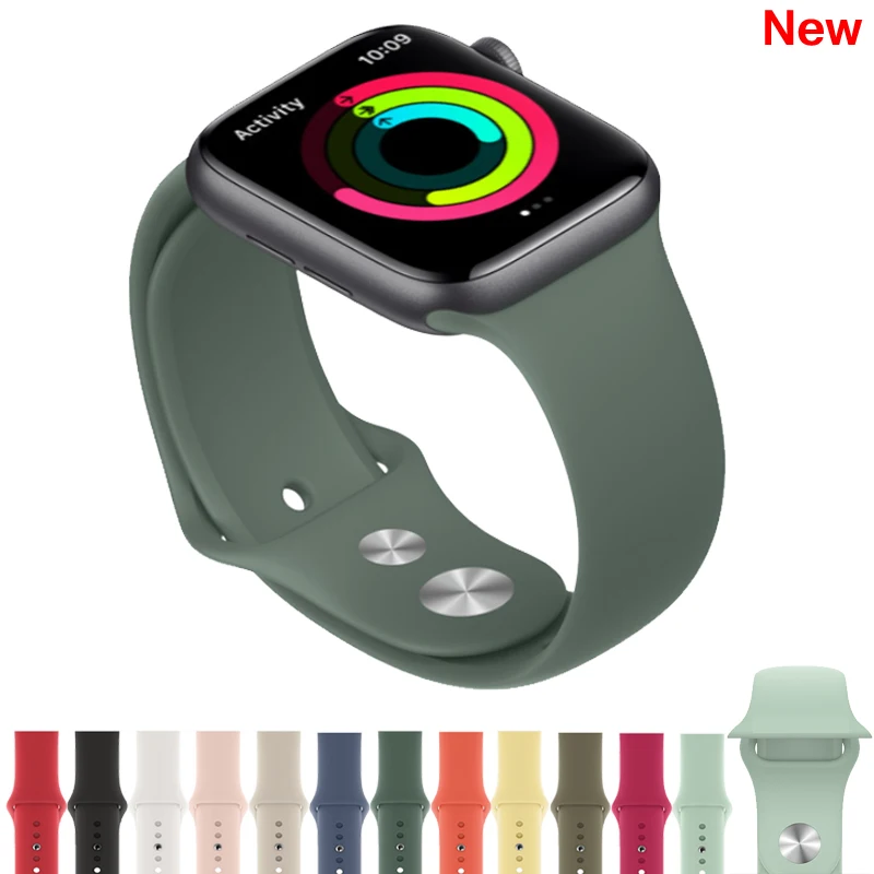 Спортивный ремешок для Apple watch 44 мм 40 iwatch series 5 4 3 2 42 38 силиконовый браслет correa