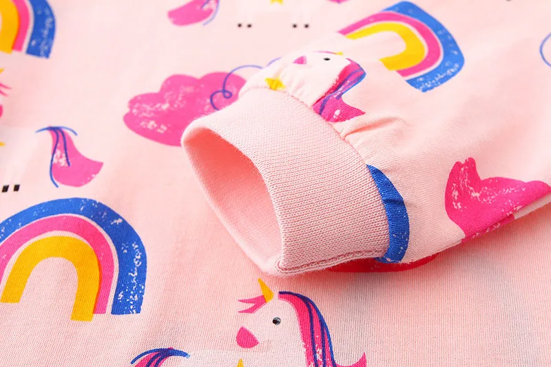 Радужные Детские пижамные комплекты хлопковый костюм для сна для мальчиков пижамы для девочек на осень и весну топы с длинными рукавами+ штаны, 2 предмета, одежда для детей