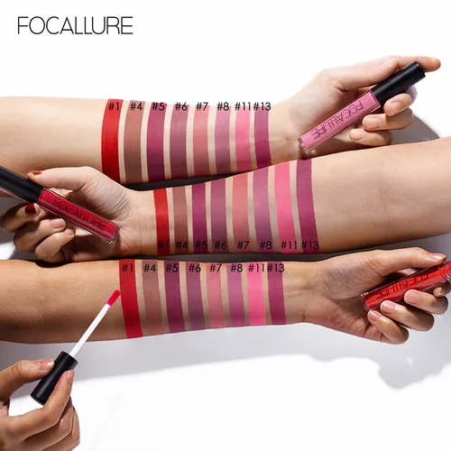 Focallure 여성용 핫 리퀴드 립글로스 매트 립스틱, 37 가지 색상, 방수 립 스틱, 립 틴트, 오래 지속되는 입술 메이크업, 도매 4