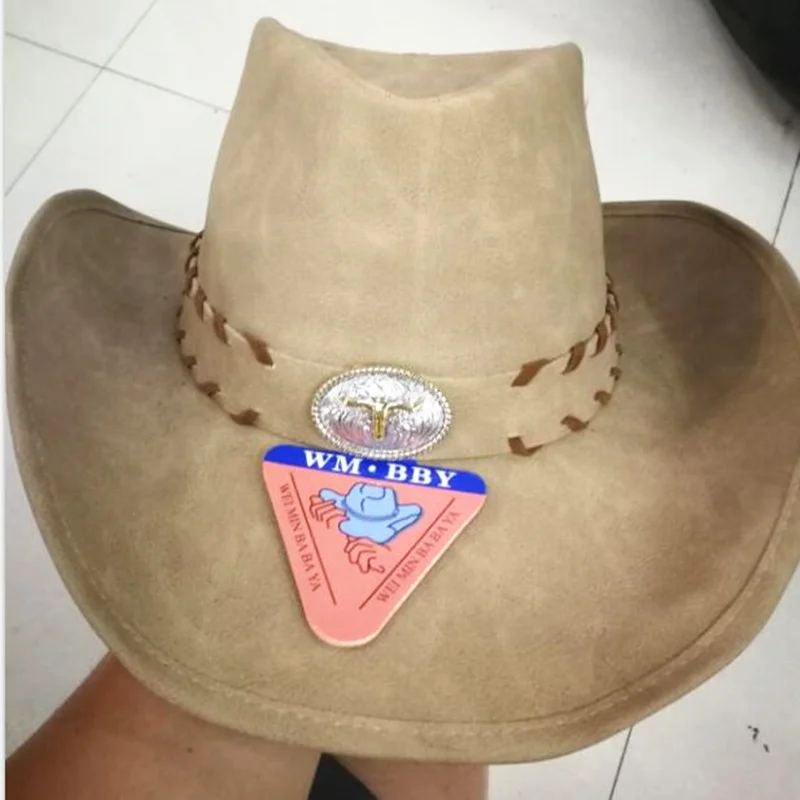 New Cowboy Hats Women Men Western Cowboy Cap For Dad Gentleman Lady Real Leather Sombrero Hombre Jazz Caps 6