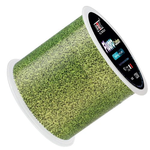 120M Fluorocarbon Coating Fishing Line 0.20mm-0.60mm 7.15LB-45LB Carbon Fiber Leader Line Fishing Lure Wire Sinking Line Japan green-speckle