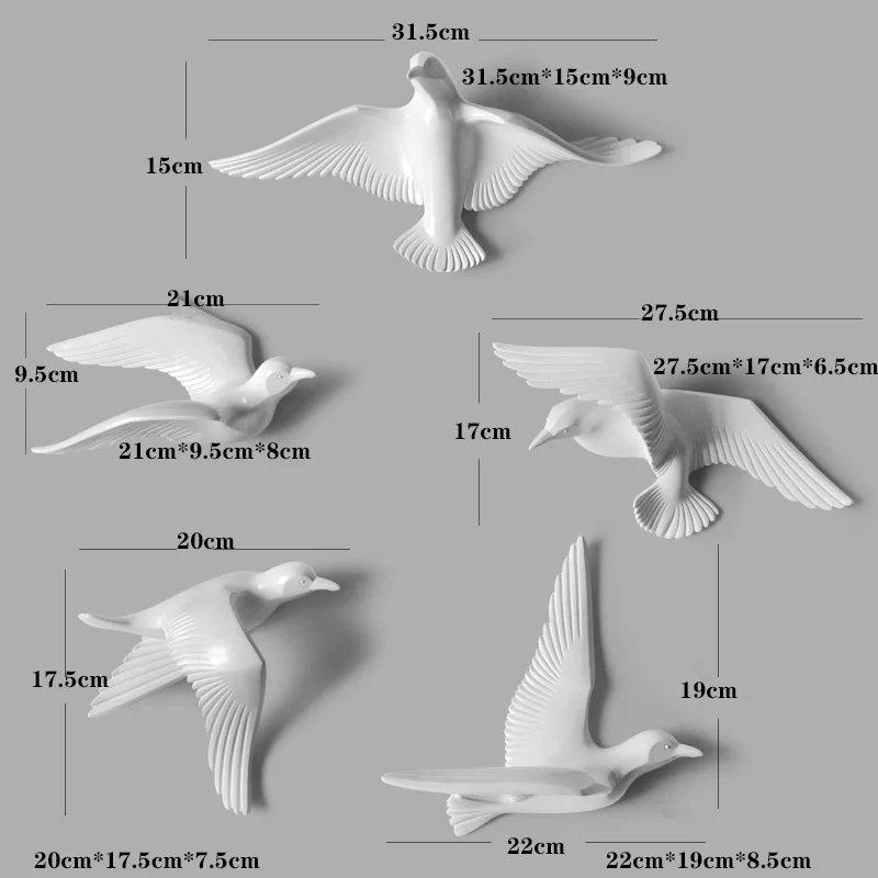 3D Смола Птица Мода стикер стены, статуя животного, фреска, ТВ фон домашний декор, маленькая птица модель украшения