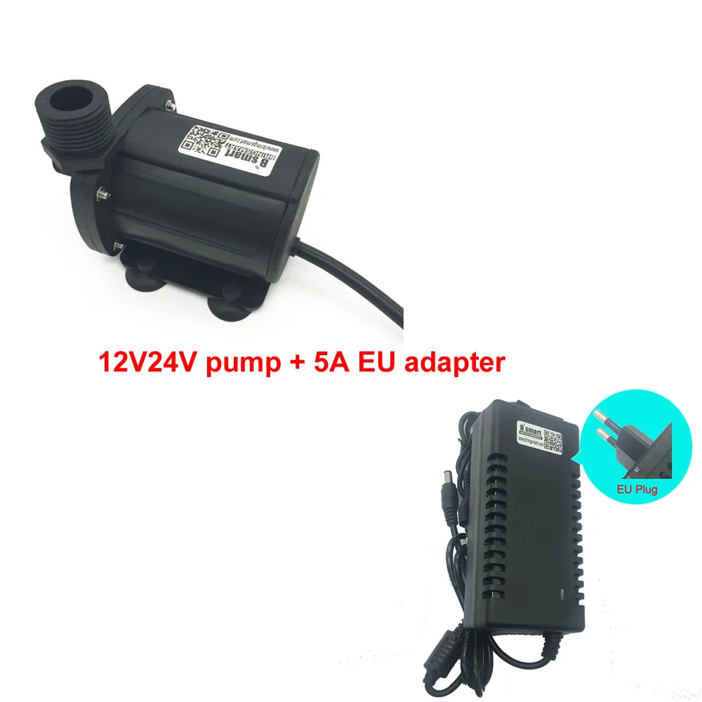 pump n 5A EU adapter SR1000B-T 12V насос для циркуляции воды с дальнего света 24 морская вода, Аквариум Фонтан 630-1200L/ч тихий безщеточный Водяной насос 7-17 м цикла - Напряжение: pump n 5A EU adapter
