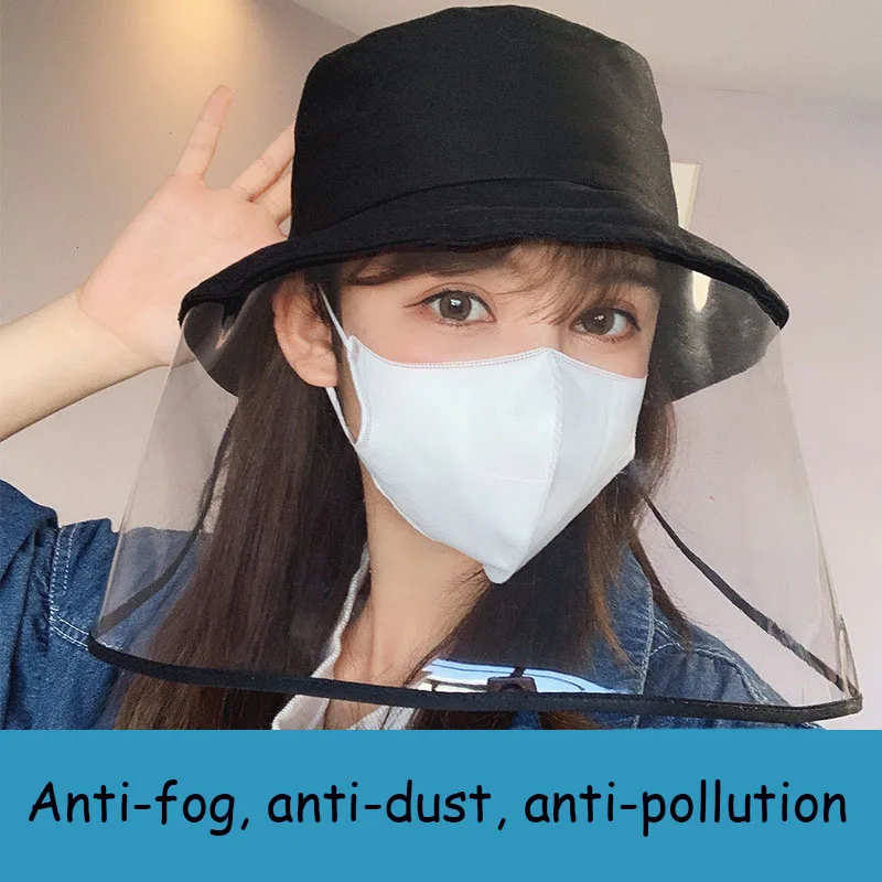 

Korean Fisherman Hat Fashion With Mask Protective Hat Anti-spitting Cover Face outdoor Isolation Anti-fog Unisex Cap