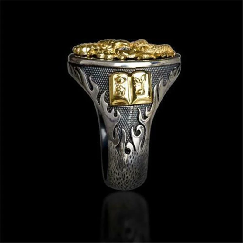 Винтажные кольца в стиле панк с драконом черного золота для мужчин, роскошные крутые вечерние ювелирные изделия, заполненные камнями CZ, кольцо на палец, мужской подарок Z4P139