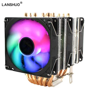 

Cooler Cpu RGB Intel Amd Processor heat sink 6Heatpipe 90mm 4Pin Cpu Fan Radiator Cooling For 775 1155 1366 Am3+ Am4 LGA X79 X99